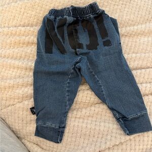 nununu Blue Jeans with Black Print